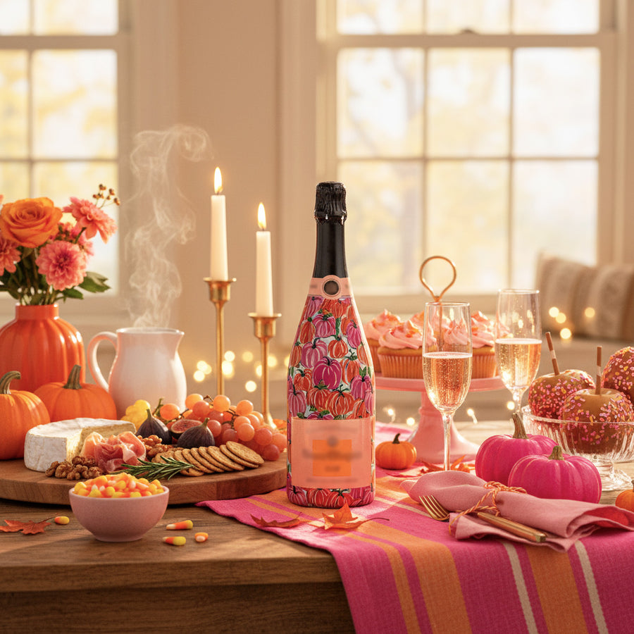Beau Bottles Pink and Orange Pumpkins- Champagne Collection