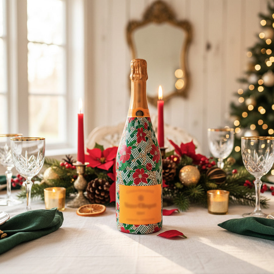 Beau Bottles Poinsettia Trellis - Champagne Collection