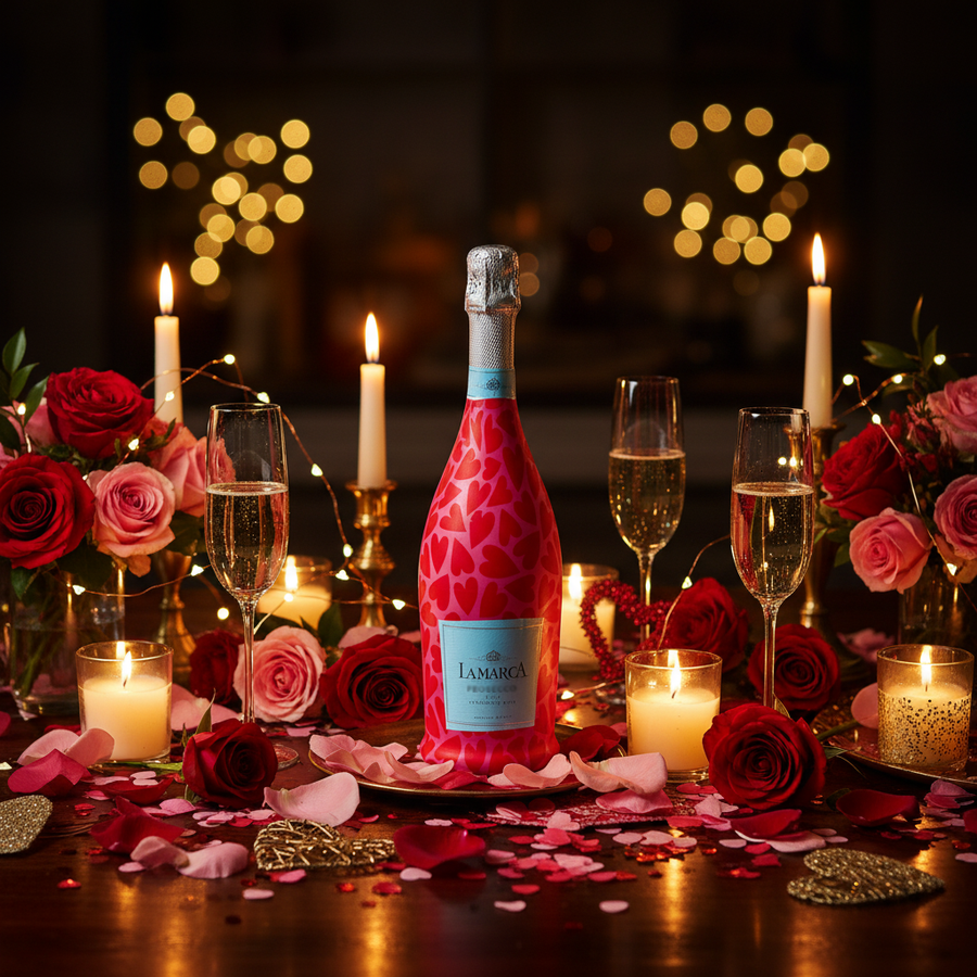 Pop Hearts Bottle Wrap on La Marca Prosecco