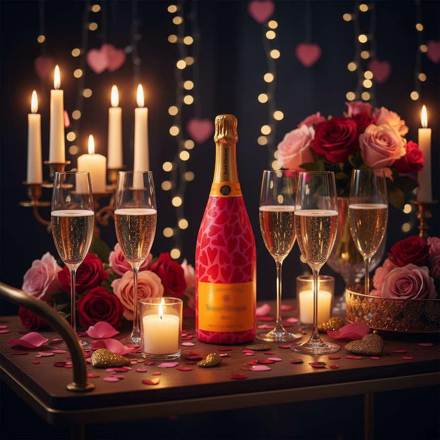 Pop Hearts Bottle Wrap on Champagne Bottle