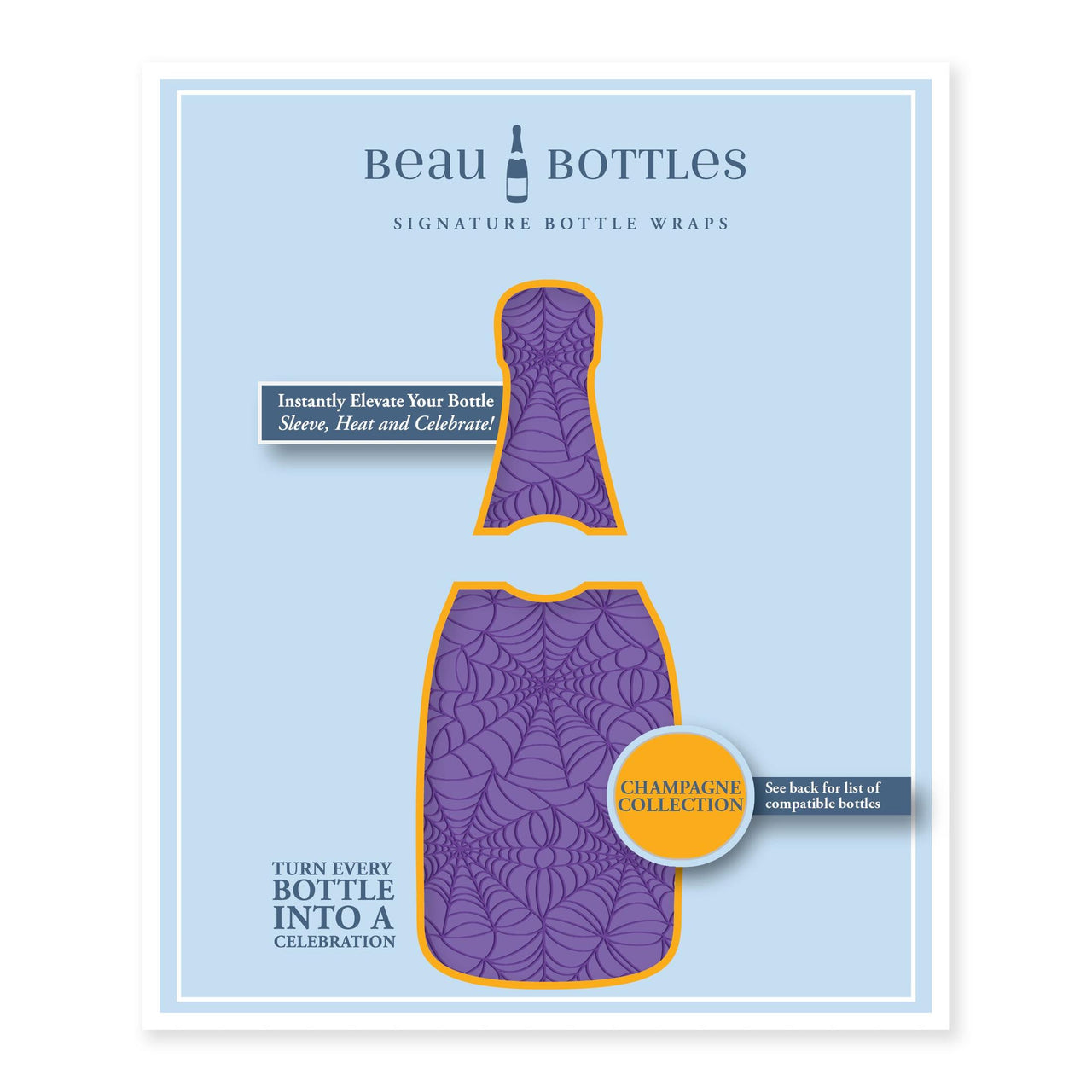 Twilight Web Bottle Wrap on Champagne Bottle