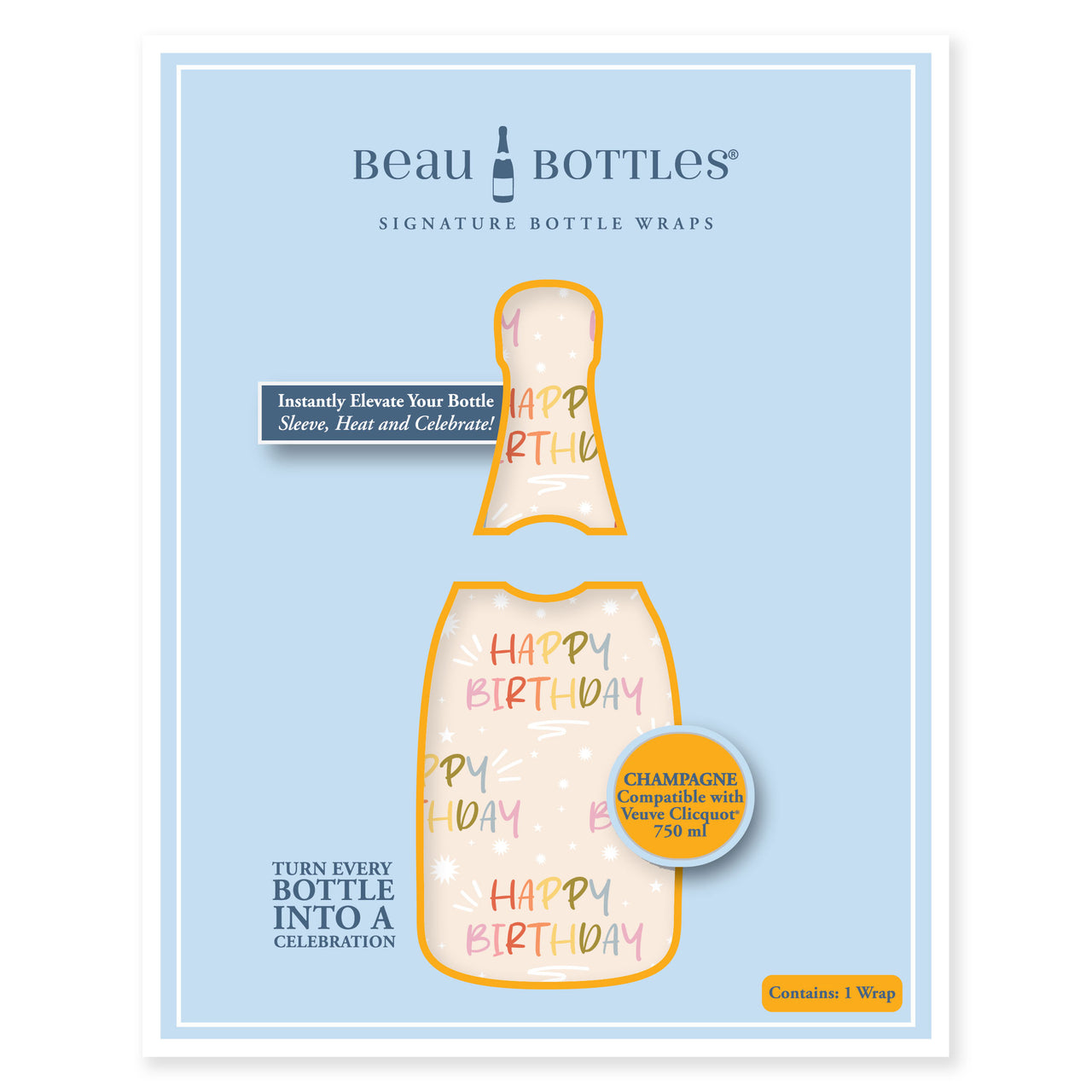Birthday in Pastels Champagne Bottle Wrap
