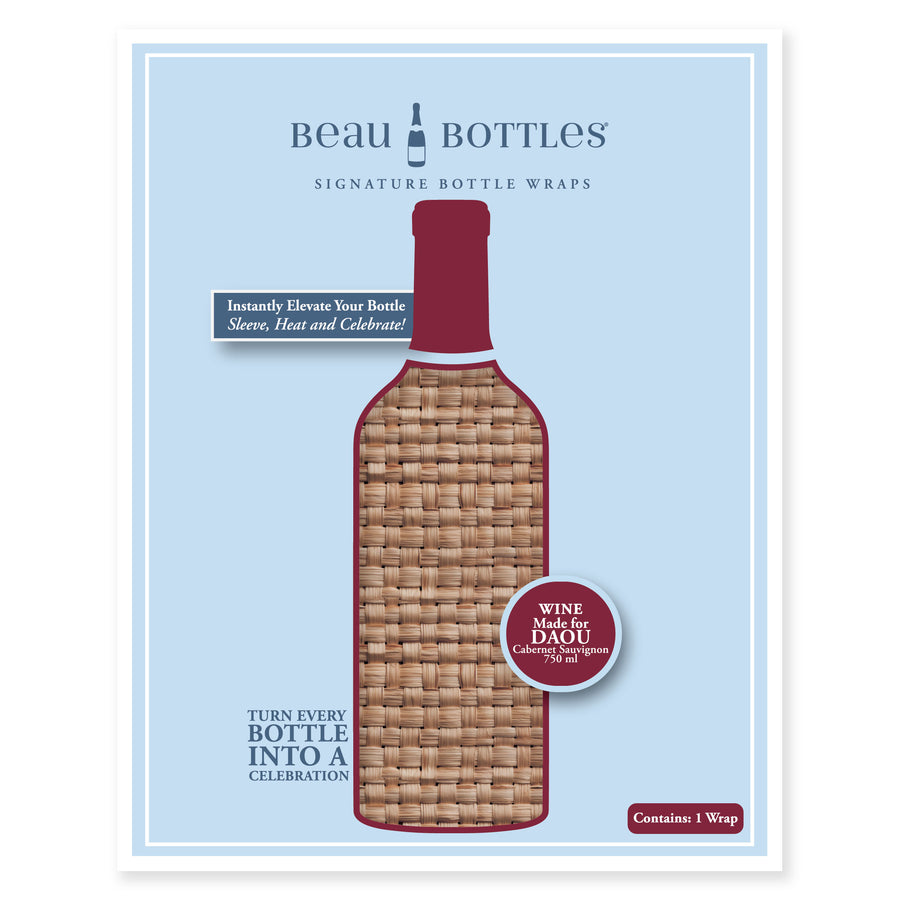 Chestnut Rattan Weave Bottle Wrap on DAOU Wine
