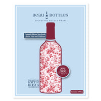 Thumbnail for Grandmillennial Deep Red Floral Bottle Wrap on DAOU Wine