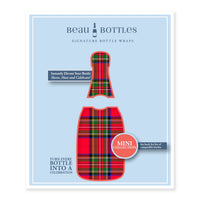 Thumbnail for Red and Green Christmas Tartan Mini Bottle Wrap Set on Mini La Marca Prosecco