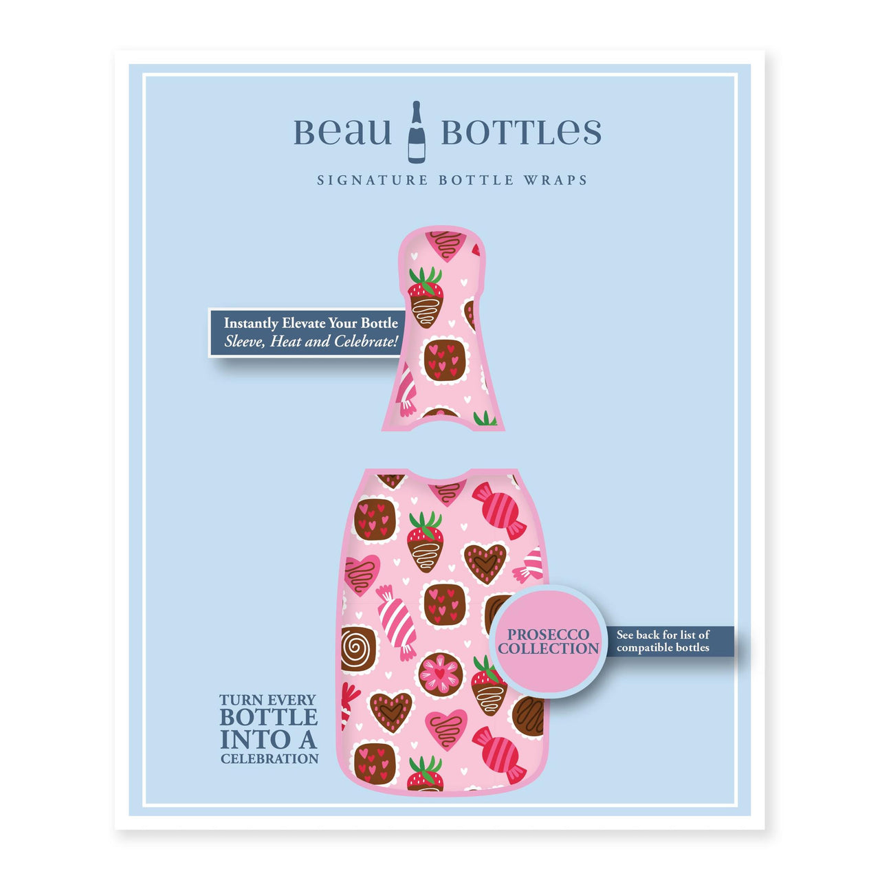 Limited Edition Amour Chocolat Bottle Wrap on La Marca Prosecco