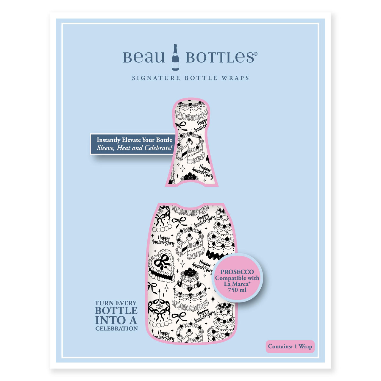 Beau Bottles Black and White Anniversary Party- Prosecco Collection