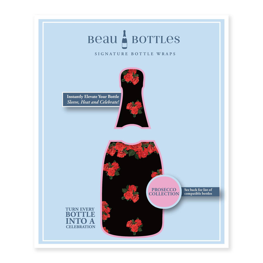 Beau Bottles Crimson Roses - Prosecco Collection