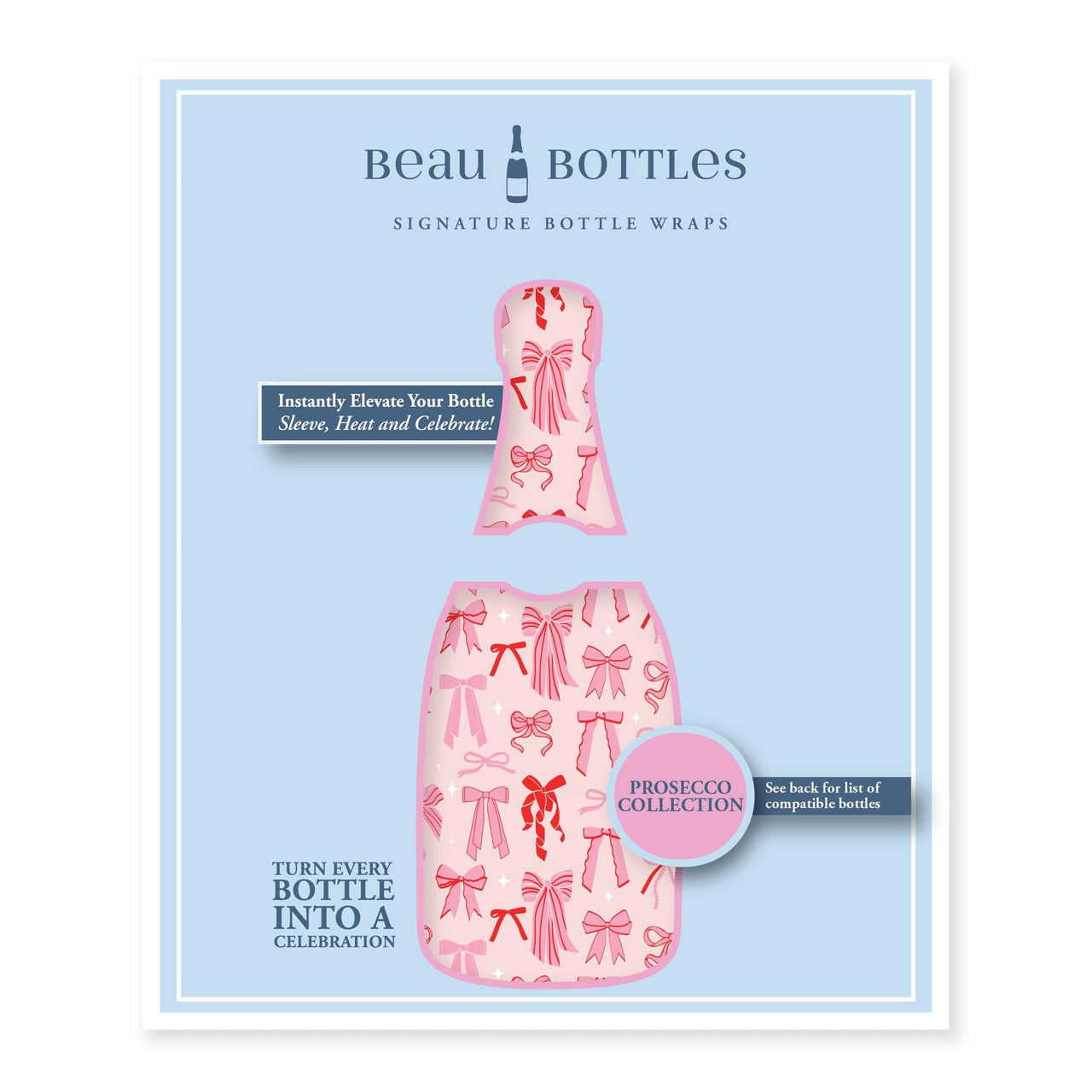 Pretty in Bows Bottle Wrap on La Marca Prosecco