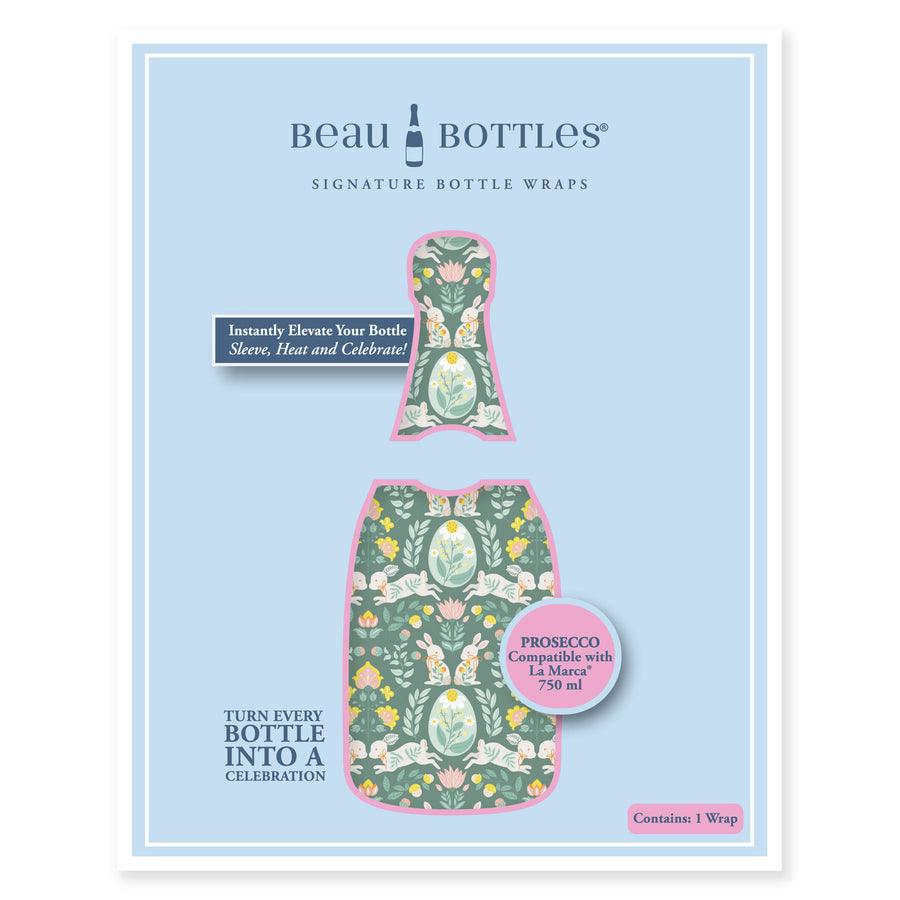 Beau Bottles Spring Folk Bunnies- Prosecco Collection