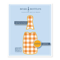 Thumbnail for Orange and White Gingham – Champagne Collection Bottle Wrap on Champagne Bottle
