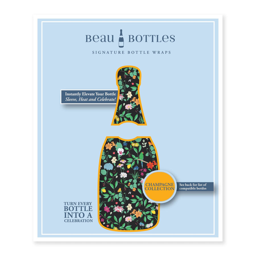 Sheridan French Collection - Onyx Wildflower Bottle Wrap on Champagne Bottle