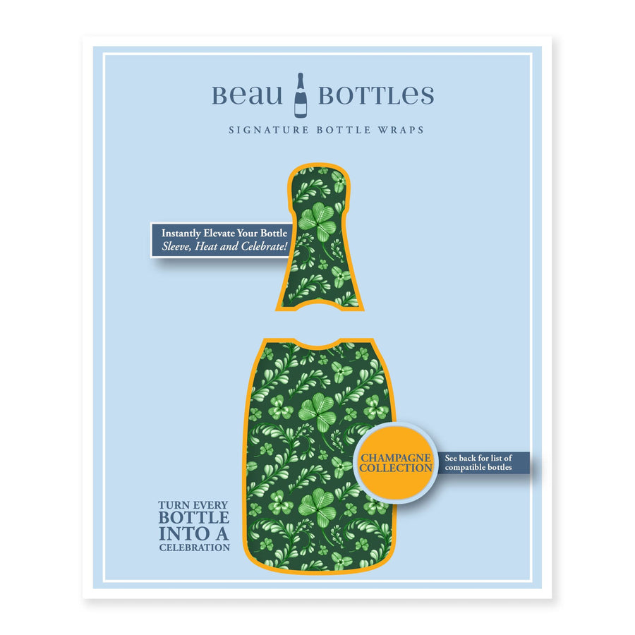 Limited Edition Clover and Charm Bottle Wrap on Champagne Bottle
