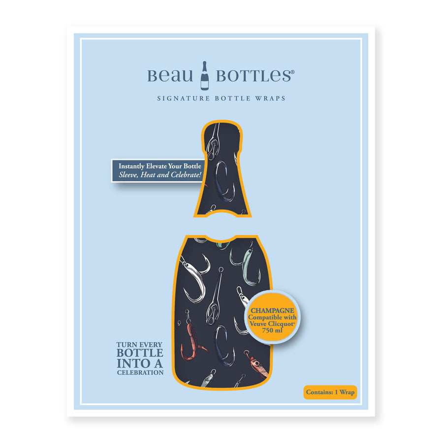 Fishing Hooks Champagne Bottle Wrap