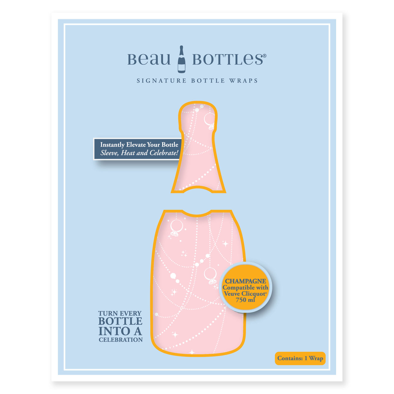 Pink Pearls & Prosecco Champagne Bottle Wrap