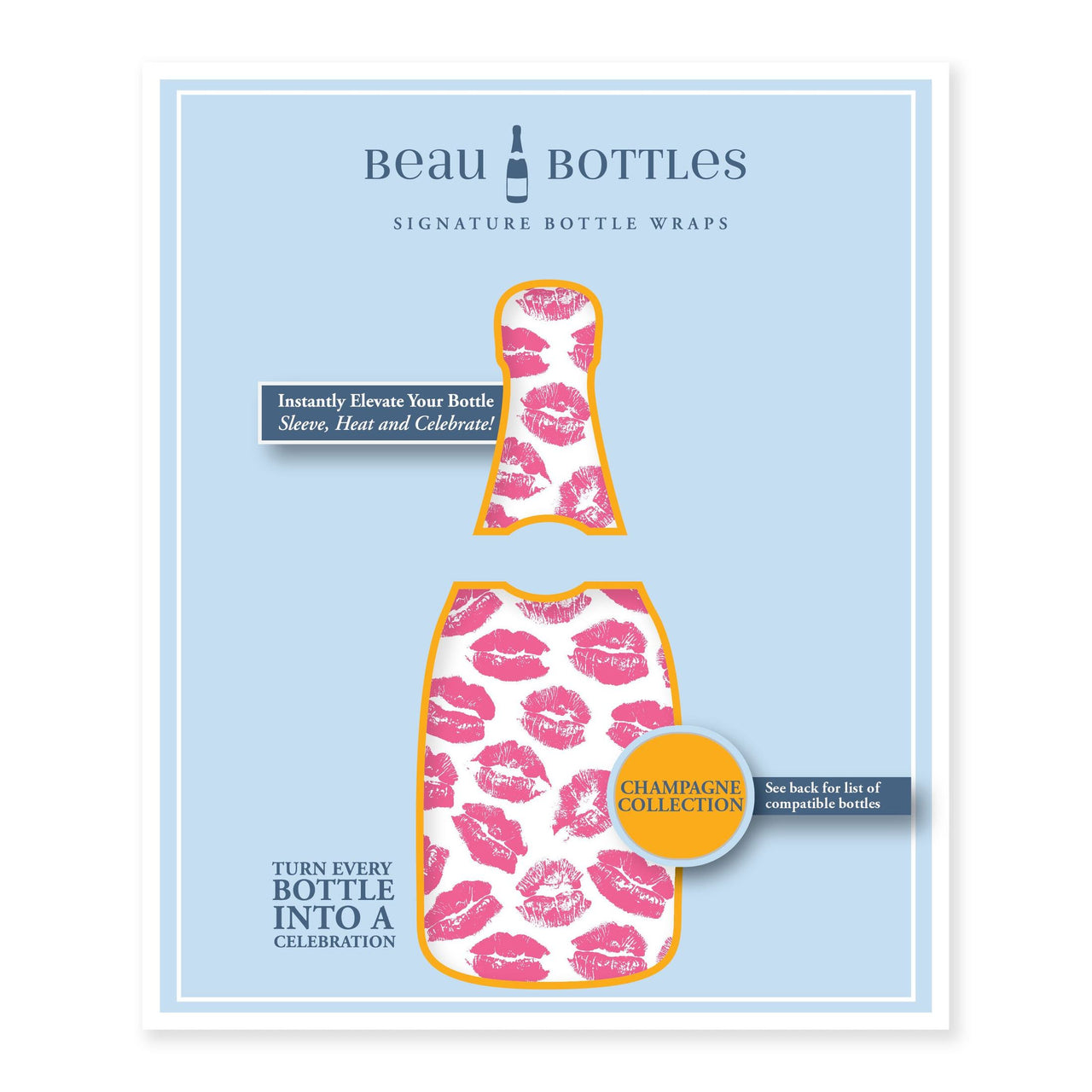 Sealed with a Kiss Bottle Wrap on Champagne Bottle