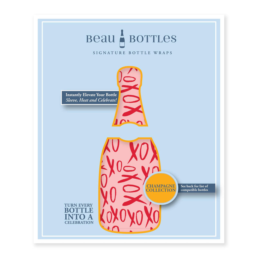 Limited Edition XOXO Bottle Wrap on Champagne Bottle
