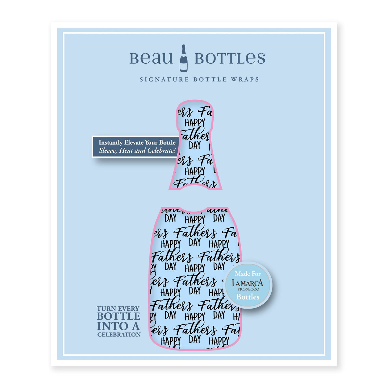 Happy Fathers Day Bottle Wrap on La Marca Prosecco