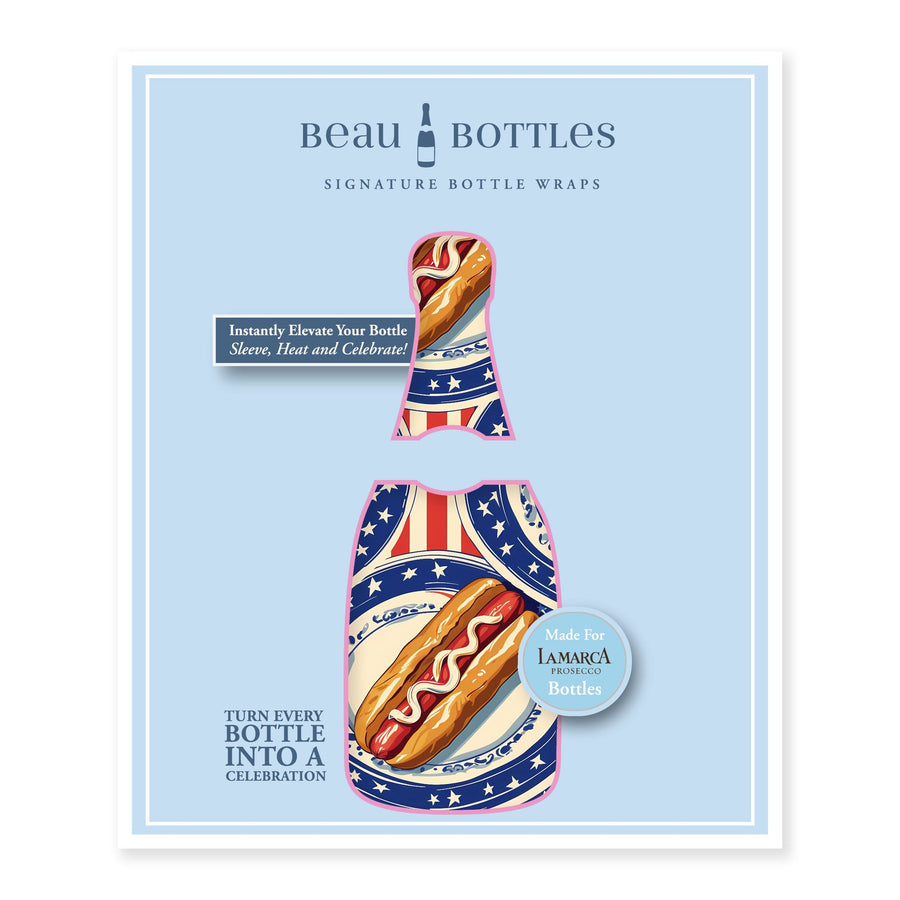 Summer Hot Dog Bottle Wrap on La Marca Prosecco