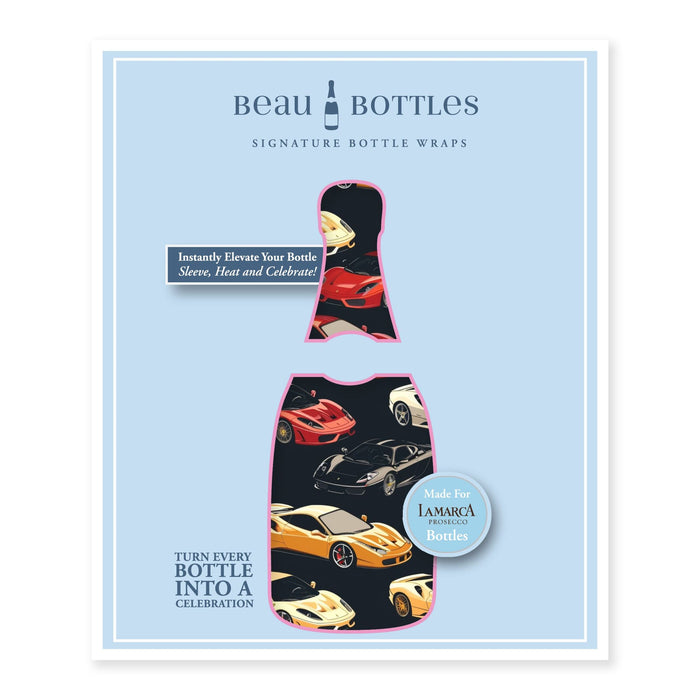 Vroom Vroom Prosecco Bottle Wrap — 360 view