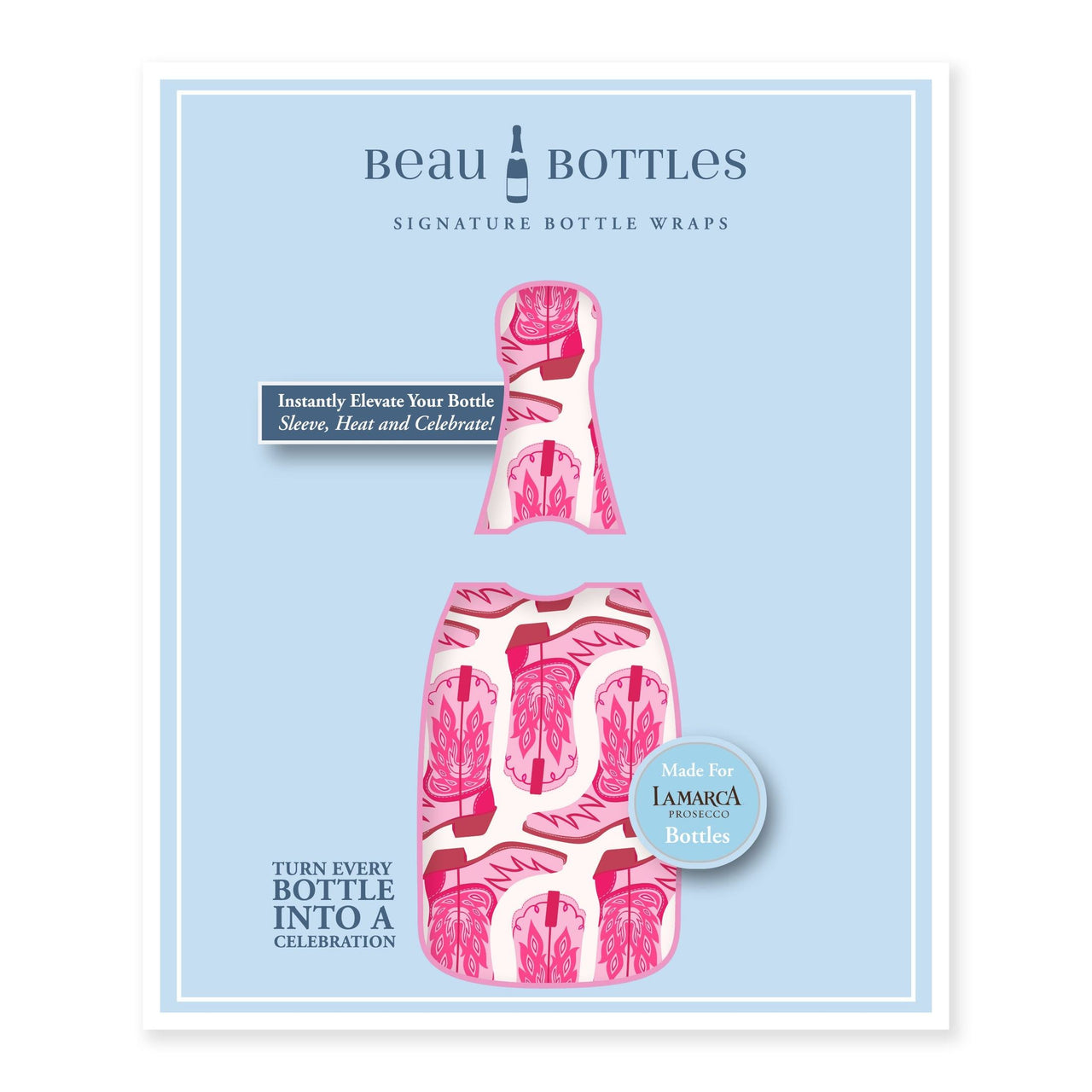 Cow Girl Bottle Wrap on La Marca Prosecco