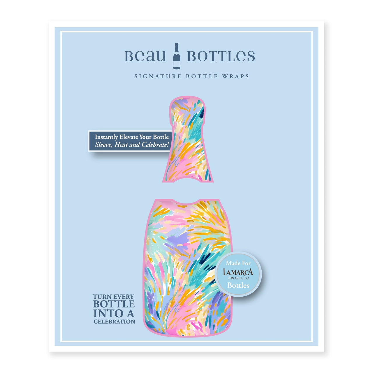 Pastel Celebration Bottle Wrap on La Marca Prosecco