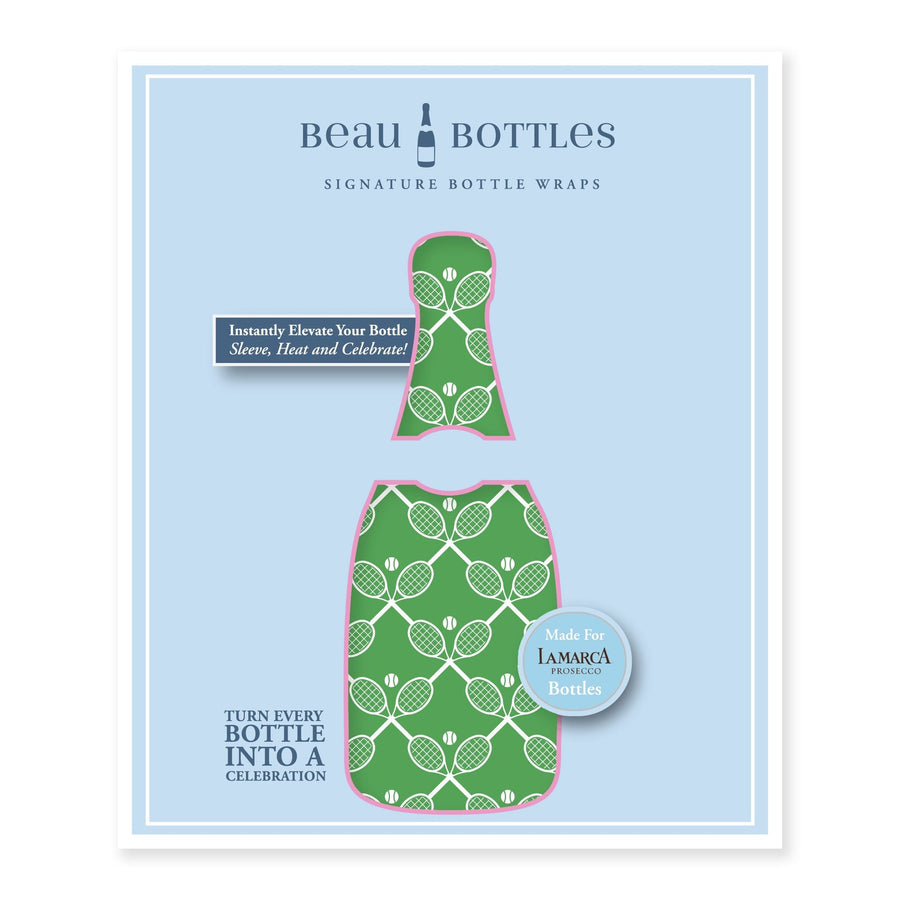Preppy Tennis Match Bottle Wrap on La Marca Prosecco
