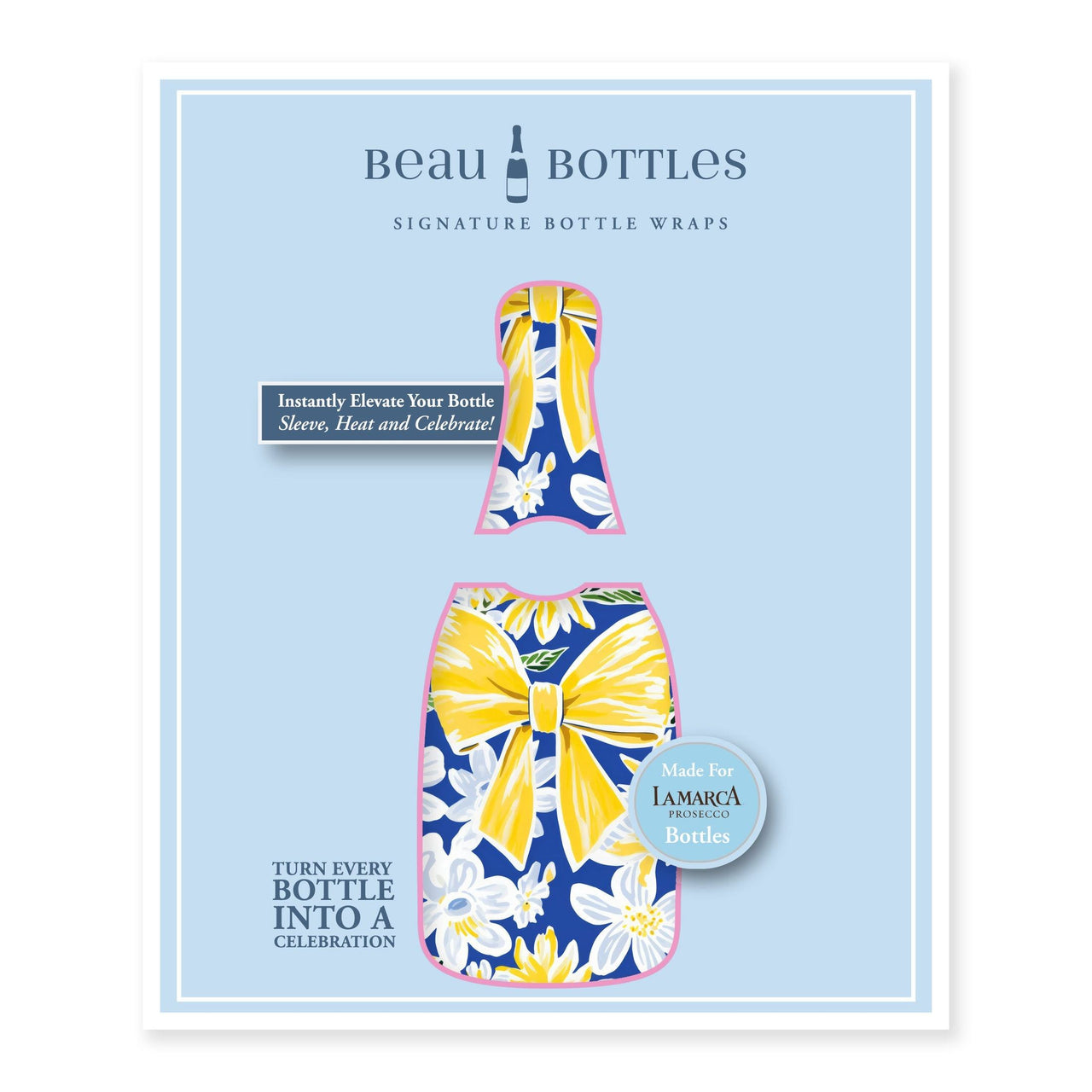 Summer Daisies Bottle Wrap on La Marca Prosecco