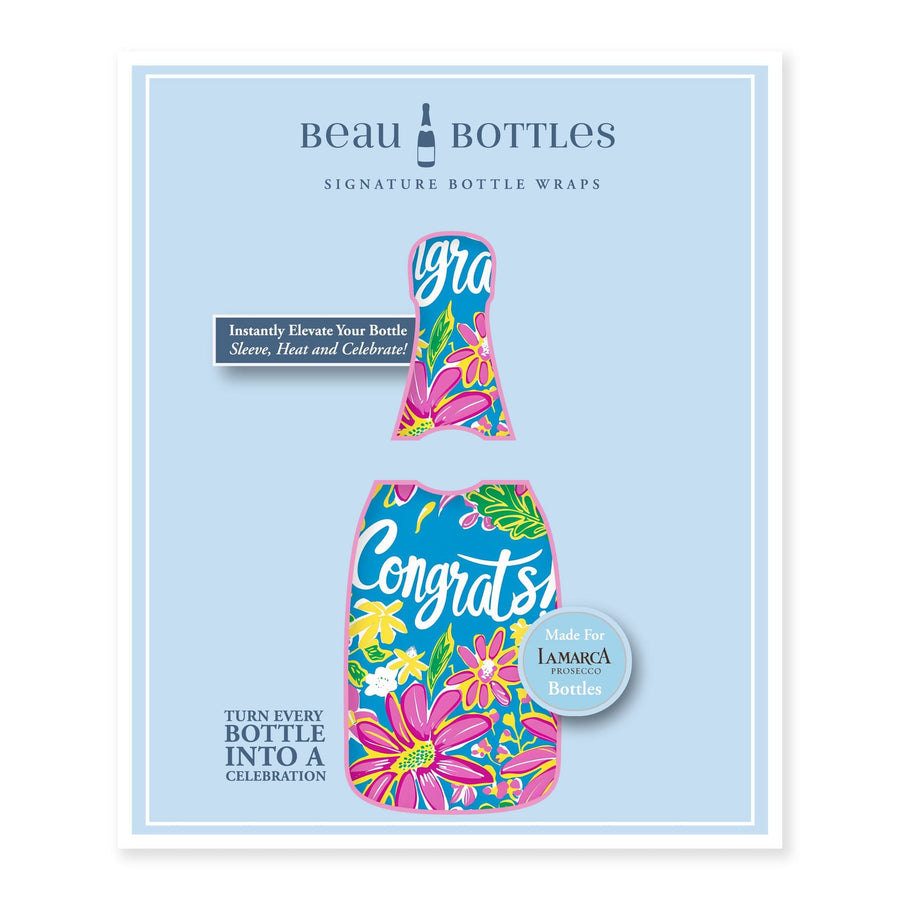 Preppy Congrats Bottle Wrap on La Marca Prosecco