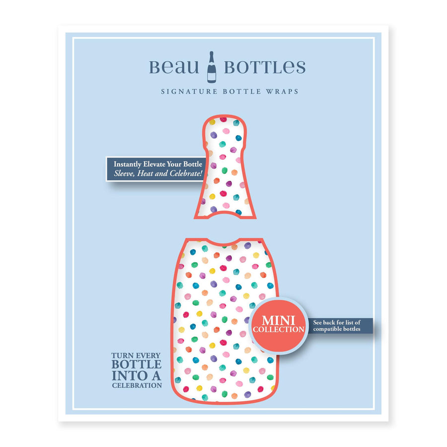 Colorful Dots Mini Bottle Wrap Set on Mini La Marca Prosecco