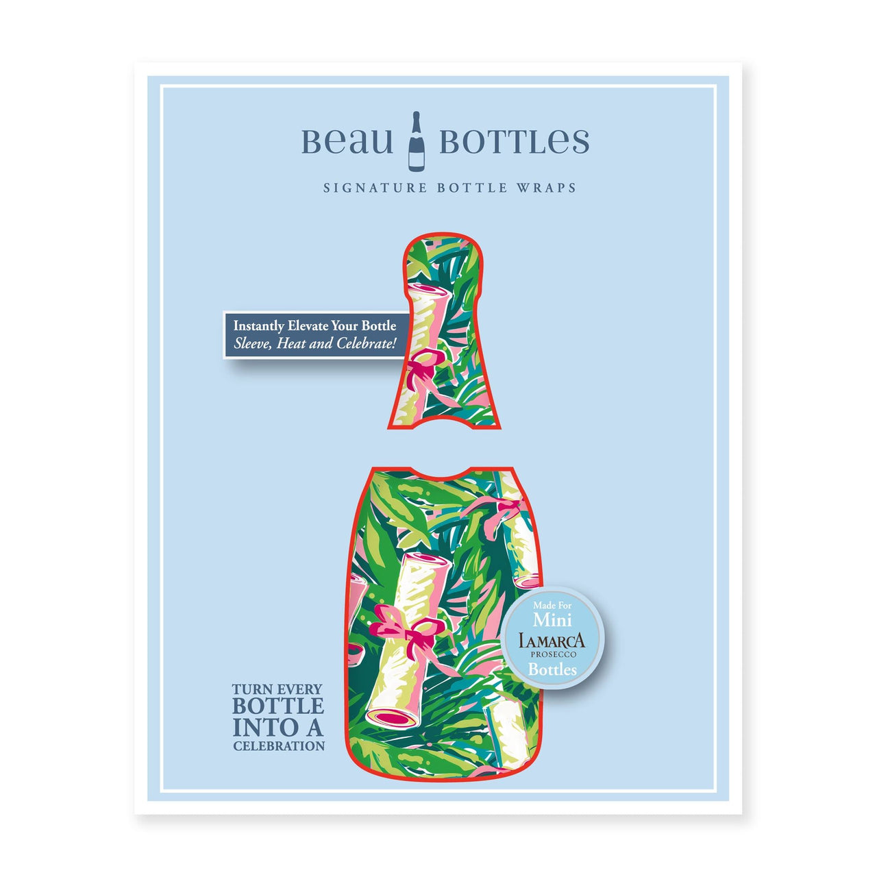 Preppy Diploma Mini Bottle Wrap Set on Mini La Marca Prosecco