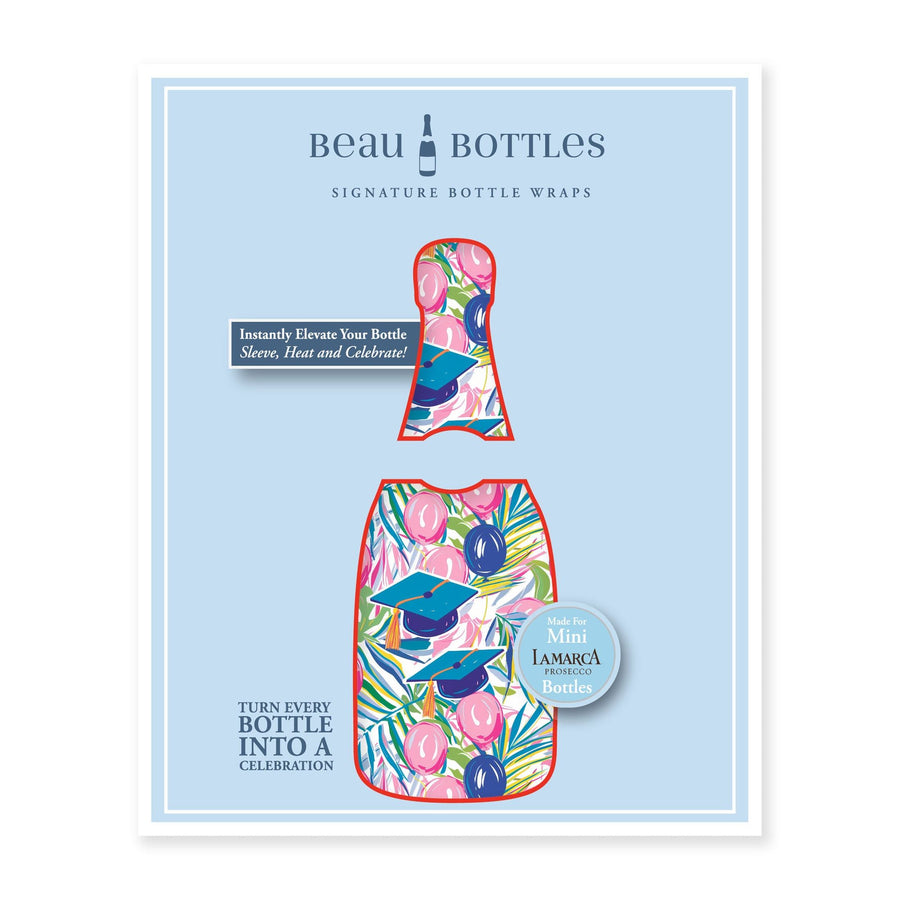 Pink Graduation Mini Bottle Wrap Set on Mini La Marca Prosecco