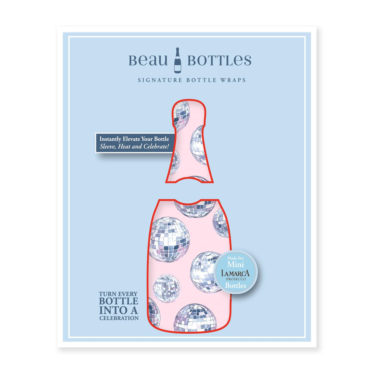 Disco Fever Mini Bottle Wrap Set on Mini La Marca Prosecco