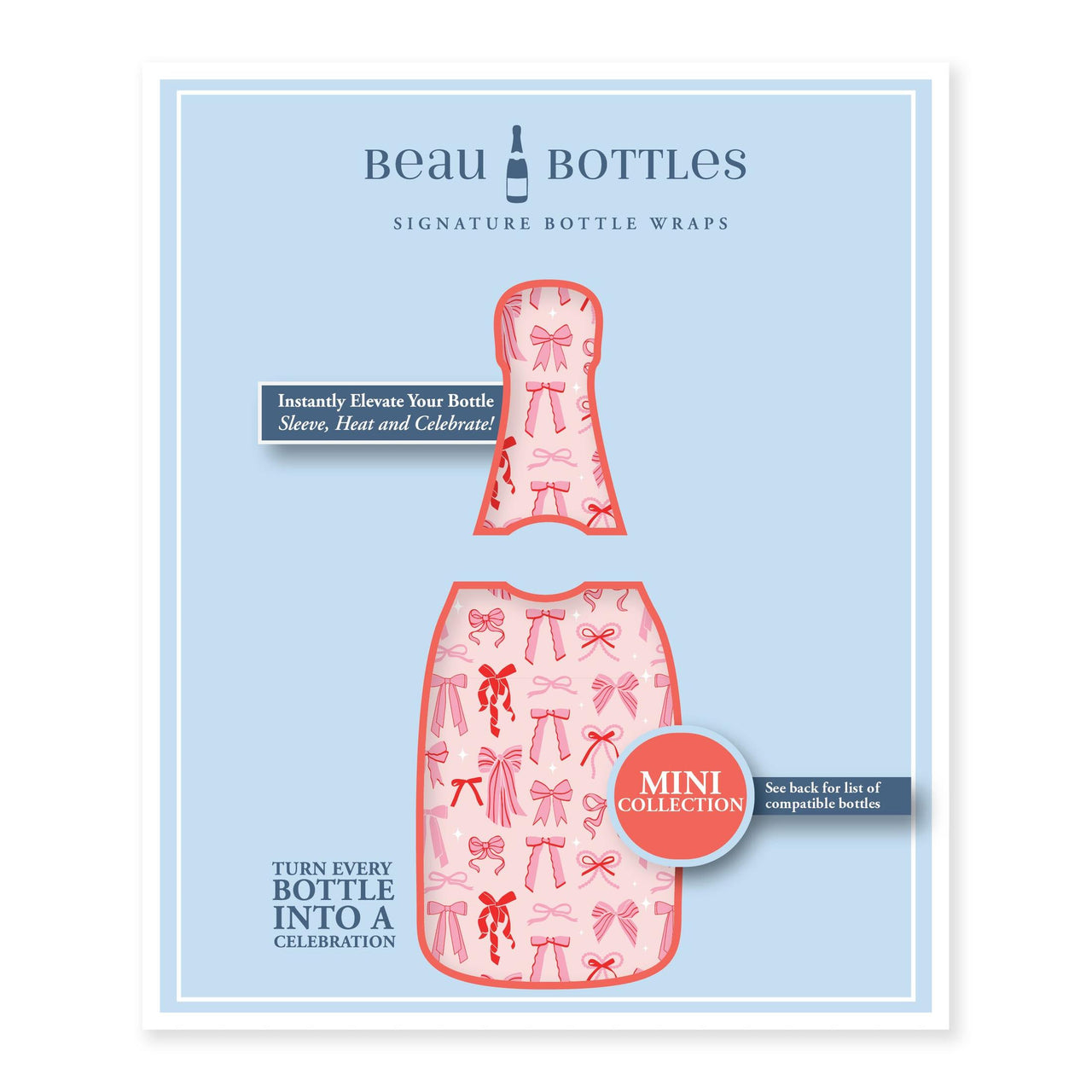 Pretty in Bows Mini Bottle Wrap Set on Mini La Marca Prosecco
