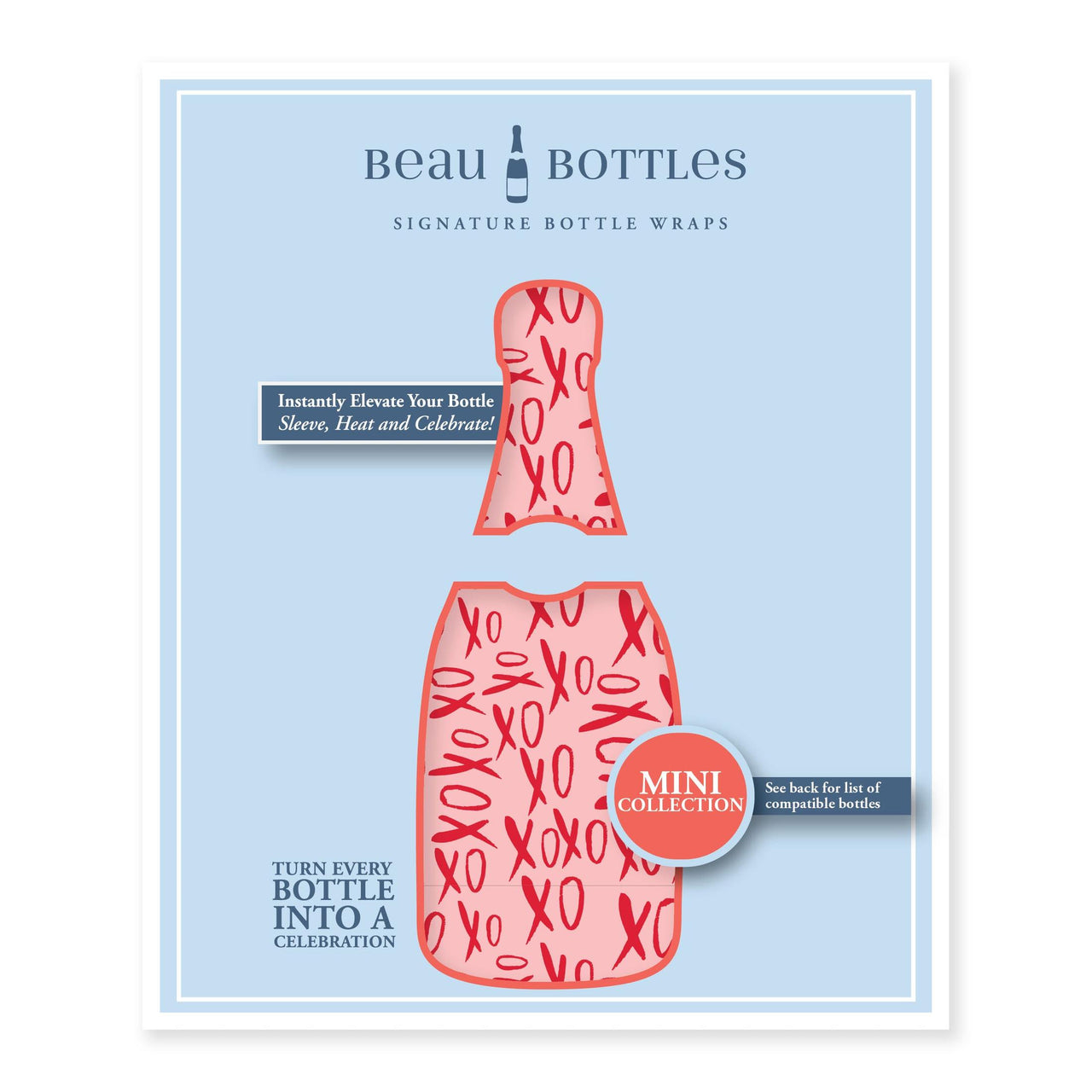 Limited Edition XOXO Mini Bottle Wrap Set on Mini La Marca Prosecco