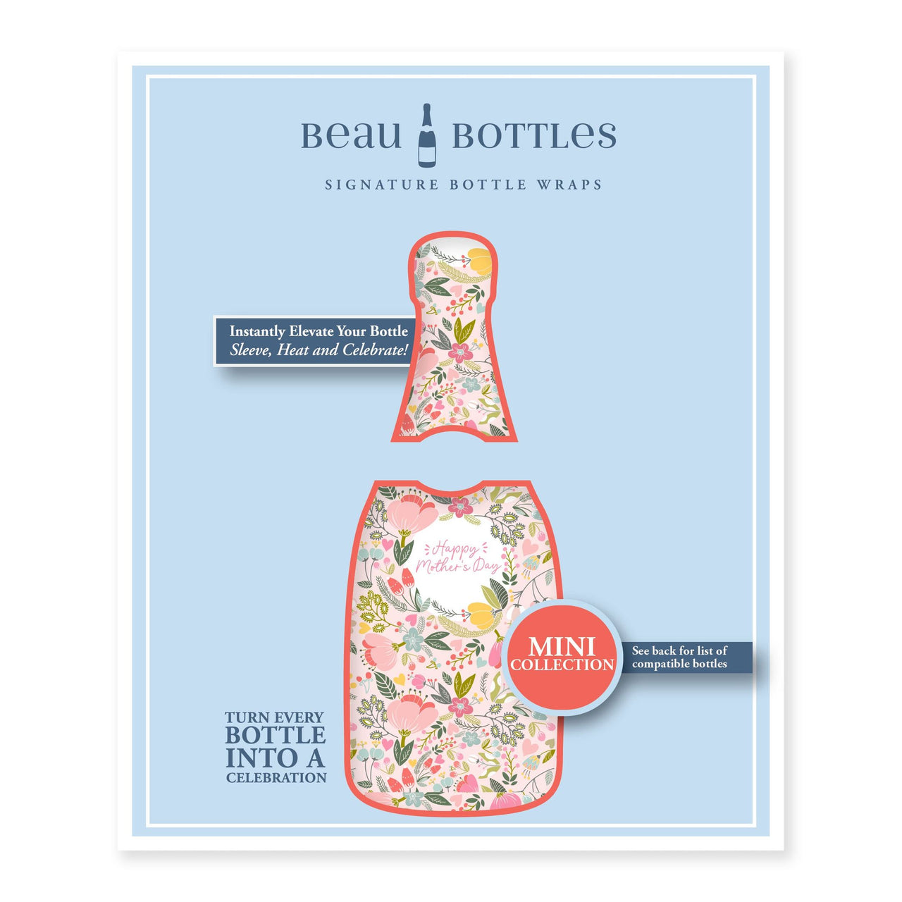 Mother's Day Meadows Mini Bottle Wrap Set on Mini La Marca Prosecco