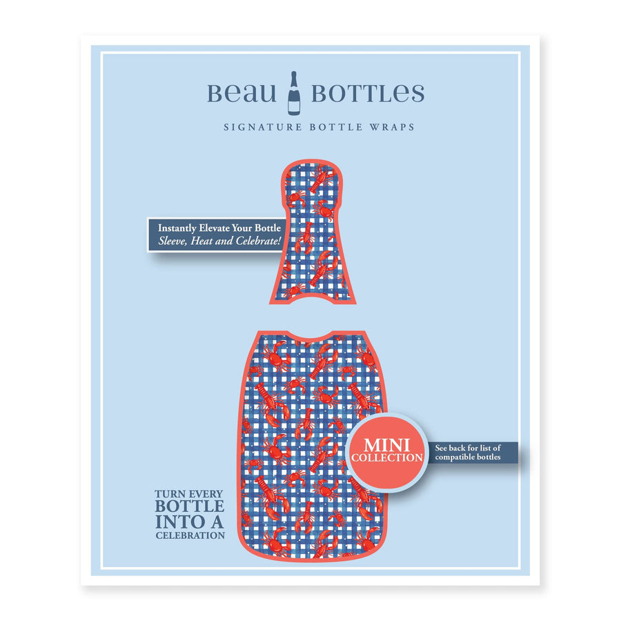 New England Lobster Party Mini Bottle Wrap Set on Mini La Marca Prosecco