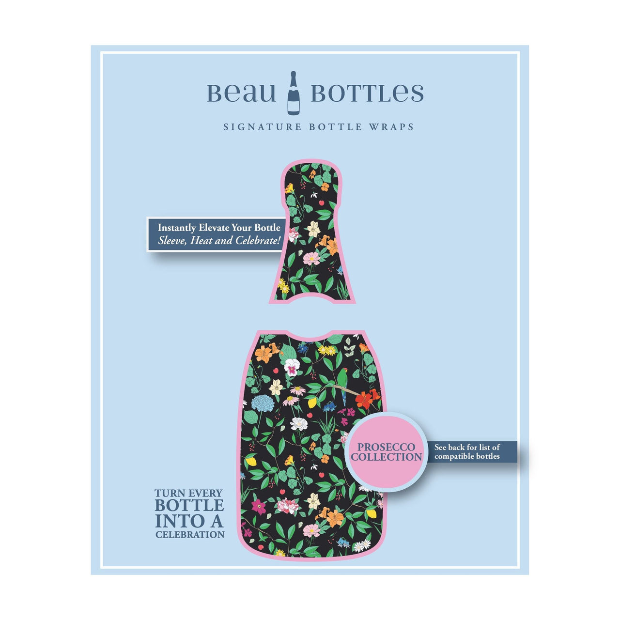 Sheridan French Collection - Onyx Wildflower Bottle Wrap on La Marca Prosecco