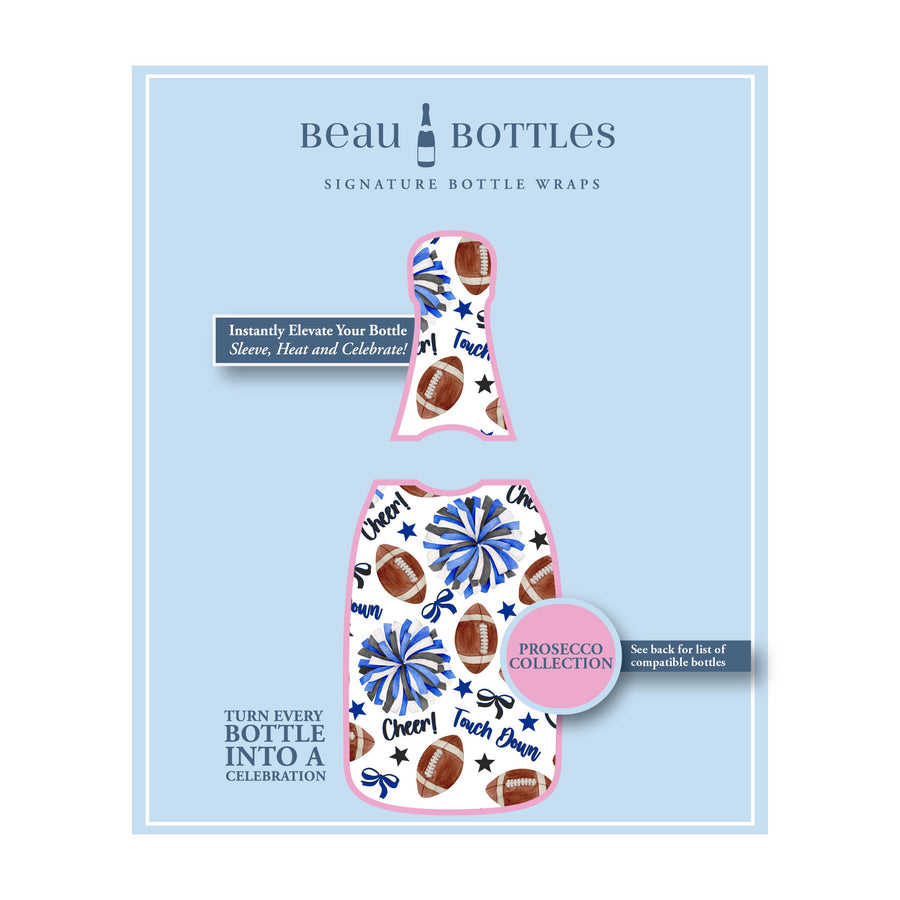 Beau Bottle Royal Blue and White Game Day - Prosecco Collection