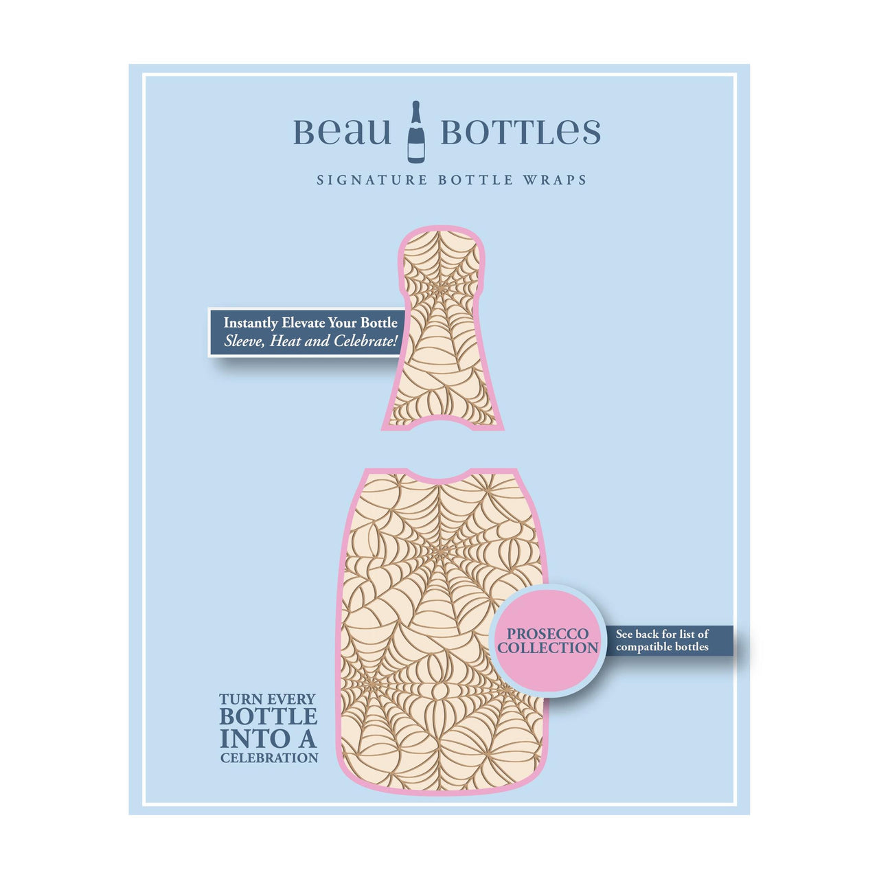 Autumn Web Bottle Wrap on La Marca Prosecco