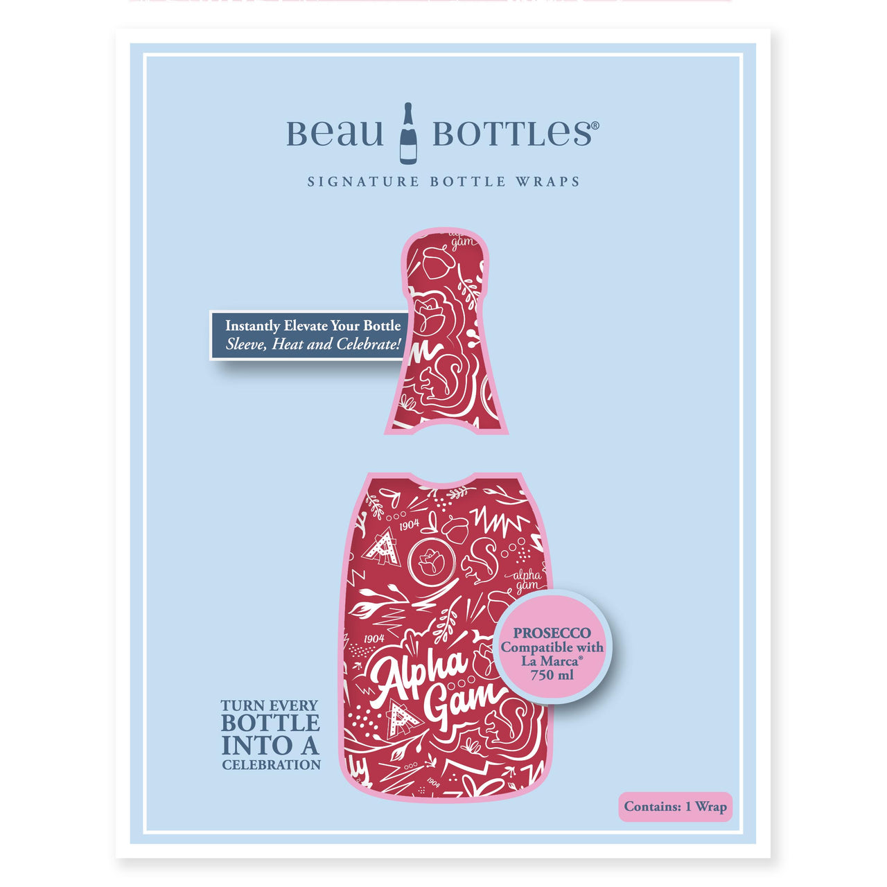 Alpha Gamma Delta Prosecco Bottle Wrap