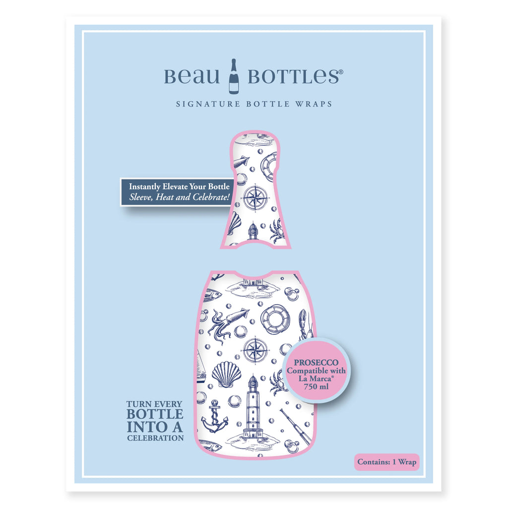 Beau Bottles Blue and White Yacht Club - Prosecco Collection