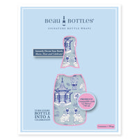 Thumbnail for Blue Chinoiserie Pagodas by Carrie Cantwell Prosecco Bottle Wrap