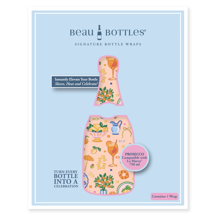 Citrus Spritz Prosecco Bottle Wrap — 360 view