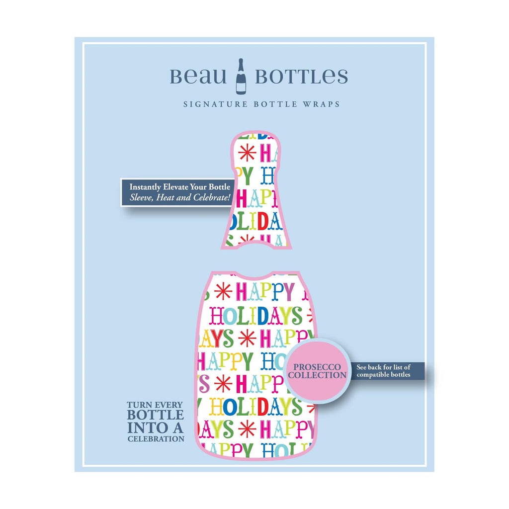 Happy Holidays Bottle Wrap on La Marca Prosecco