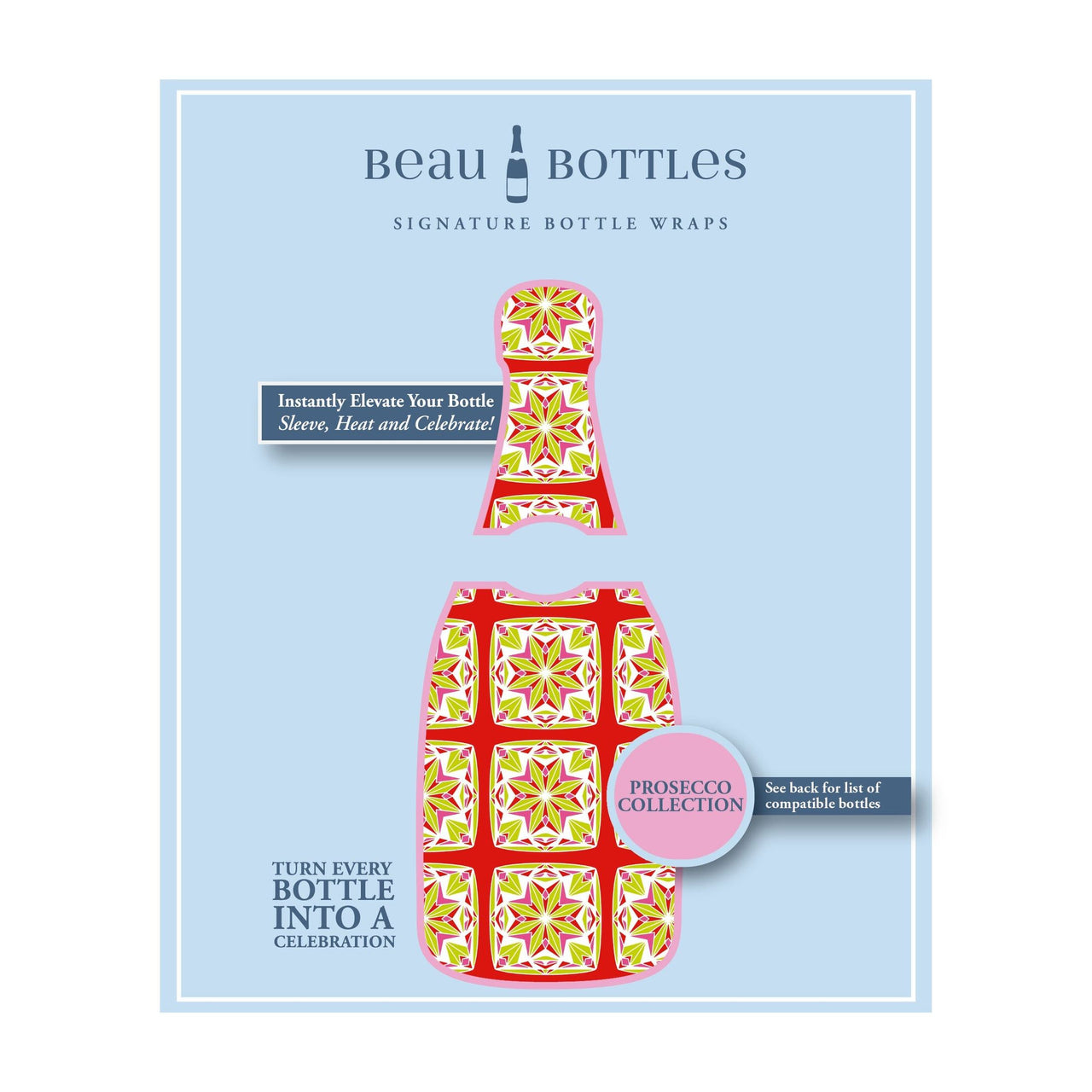 Holiday Kaleidoscope Bottle Wrap on La Marca Prosecco