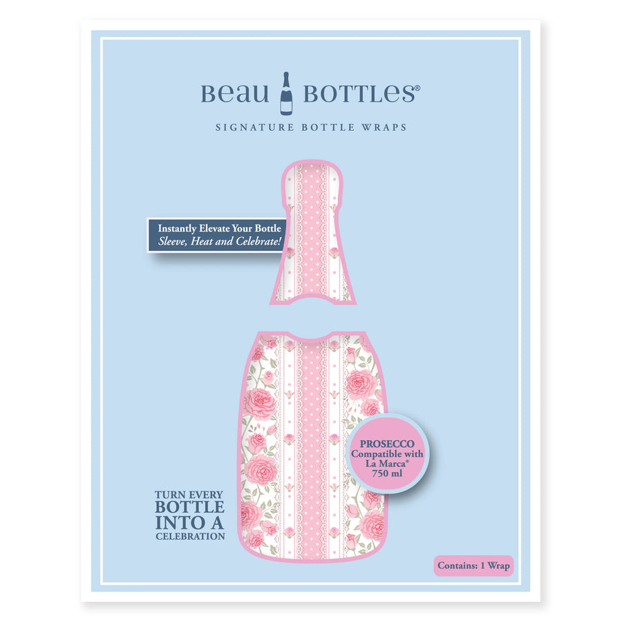 Beau Bottles Pink Chateau Rose Stripe - Prosecco Collection