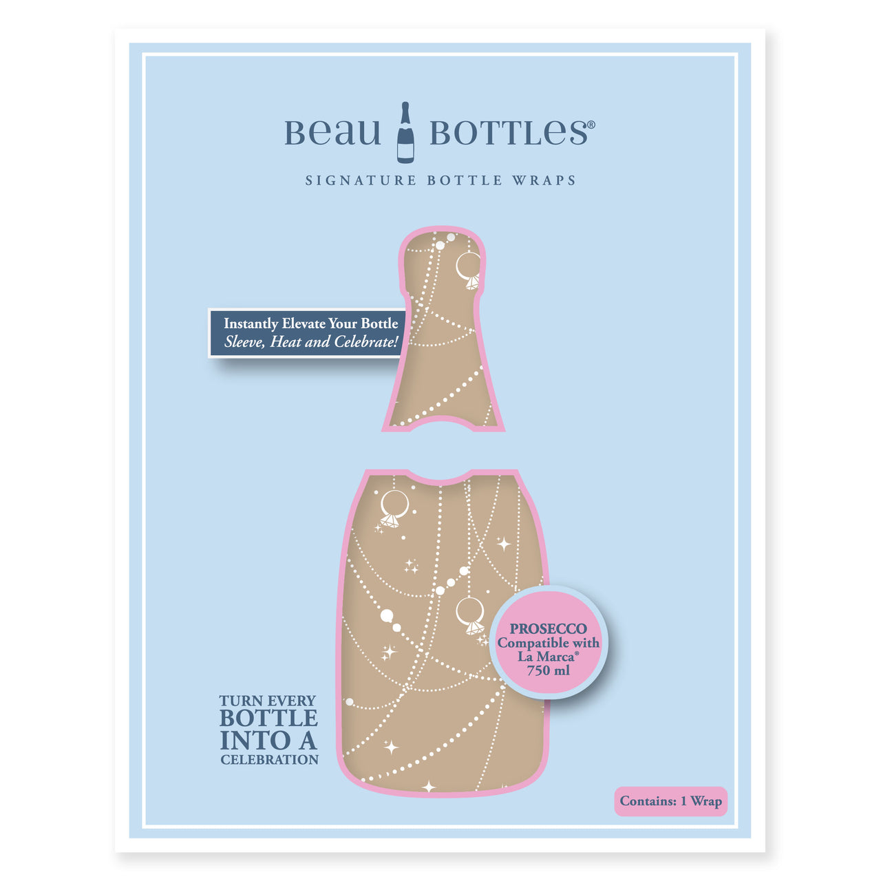 Beau Bottles Taupe Pearls and Prosecco - Prosecco Collection