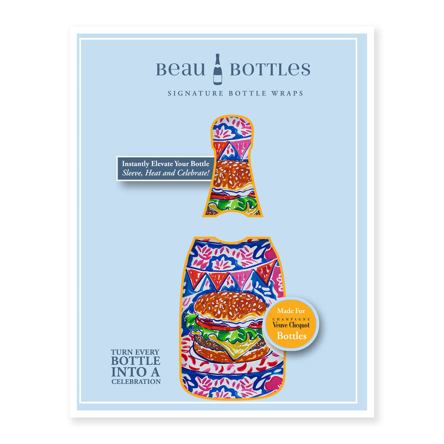 Summer Grill Out Bottle Wrap on Champagne Bottle