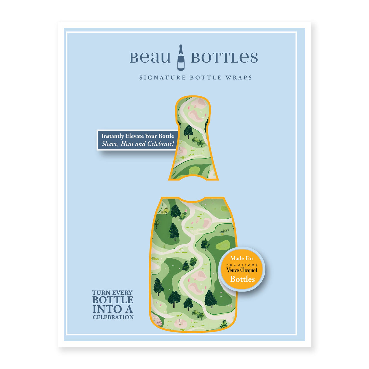 Southern Fairways Bottle Wrap on Champagne Bottle